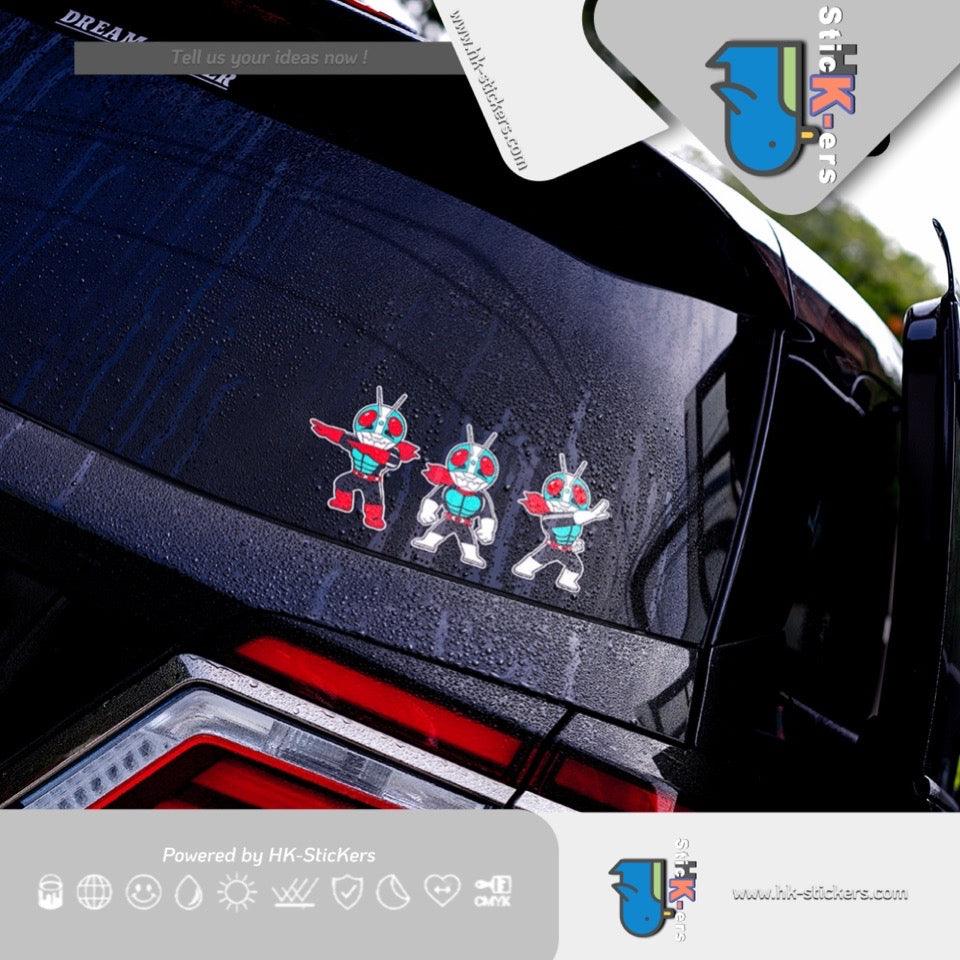 HK-SticKers 防水反光汽車貼紙 | 車貼經典卡通蒙面超人摩托車貼紙假面騎士電動自行車身裝飾貼 - HK-SticKers