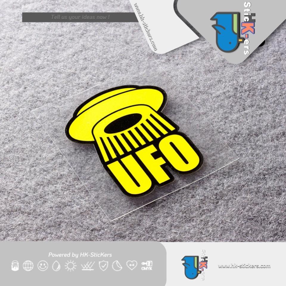 HK-SticKers 防水反光貼紙 | 創意UFO卡通貼紙 外星人座駕車貼 車輛划痕裝飾反光貼 - HK-SticKers
