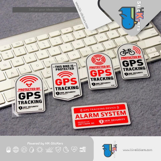 HK-SticKers 防水反光貼紙 | GPS防盜提示貼紙 衛星定位車貼 請勿觸碰反光貼 - HK-SticKers