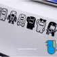 HK-SticKers 防水反光貼紙 | 日本多摩君貼紙 多造型組合車貼 賽車吉祥物domo反光貼 - HK-SticKers