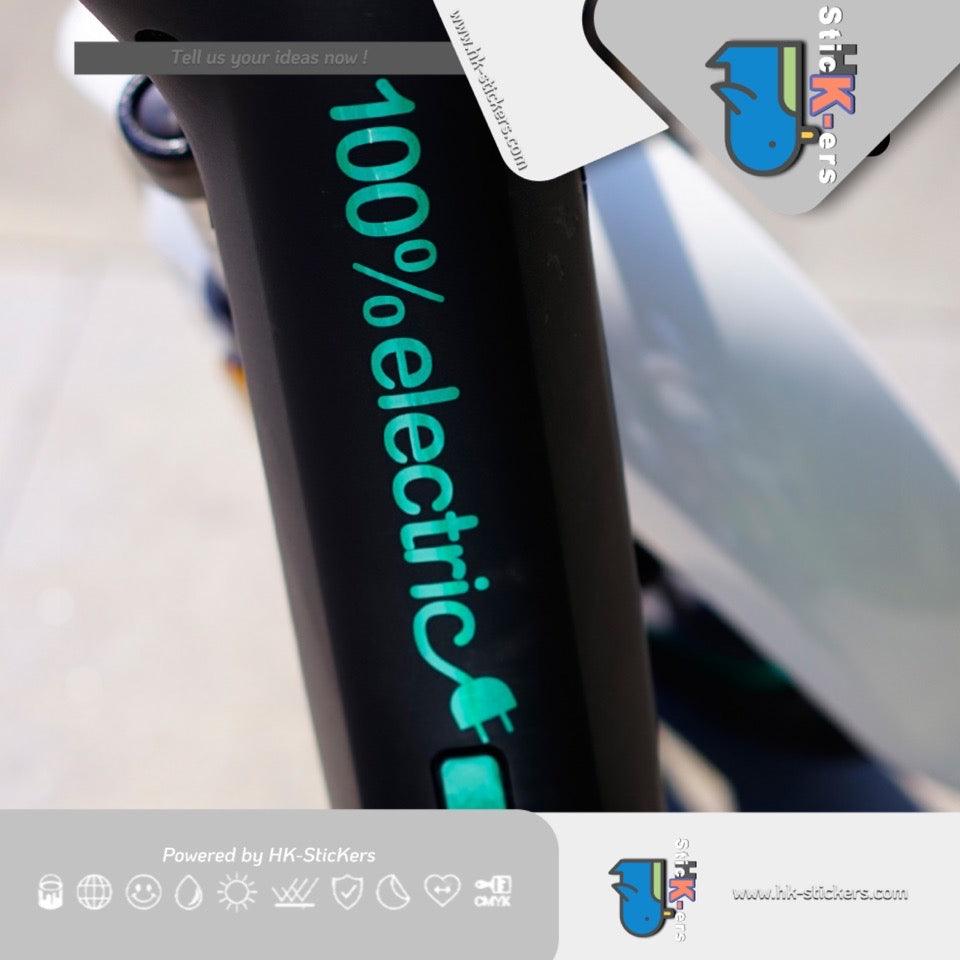 HK-SticKers 防水反光貼紙 | 100%電動車貼 環保電瓶車裝飾貼紙 創意車架車身反光貼 - HK-SticKers