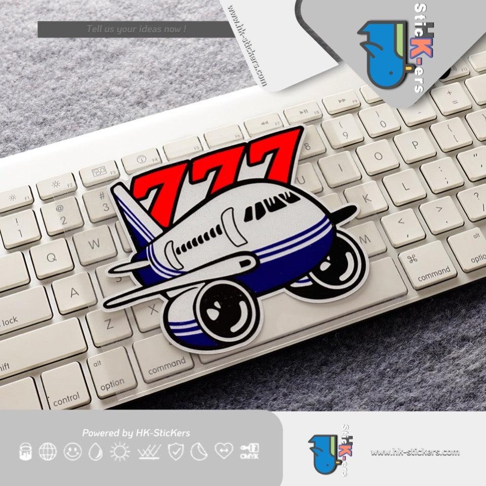 HK-SticKers 防水反光貼紙 | 原創頭等艙貼紙 空中巴士車貼 777可愛反光貼 - HK-SticKers