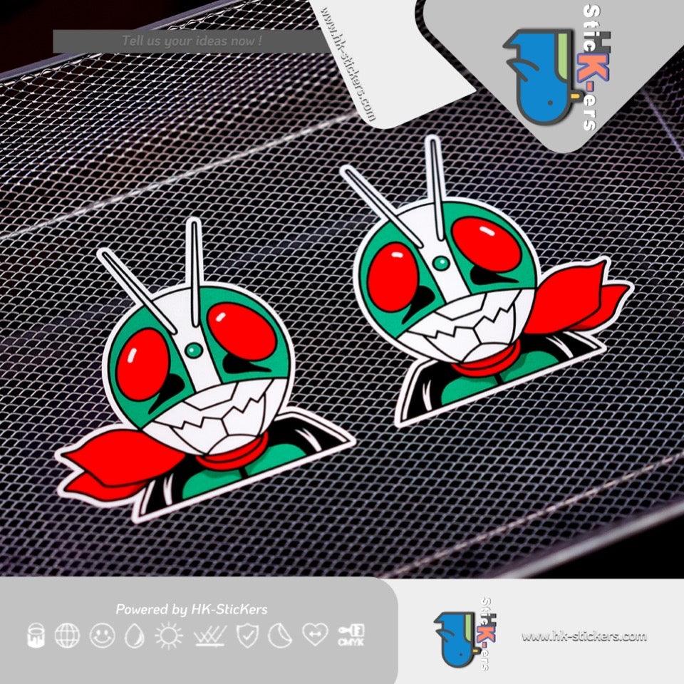 HK-SticKers 防水反光汽車貼紙 | 蒙面騎士卡通情懷車貼 摩托車前擋貼紙 汽車三角窗超人反光貼 - HK-SticKers