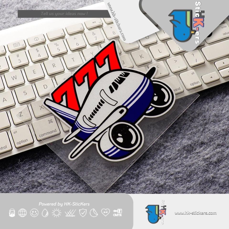 HK-SticKers 防水反光貼紙 | 原創頭等艙貼紙 空中巴士車貼 777可愛反光貼 - HK-SticKers