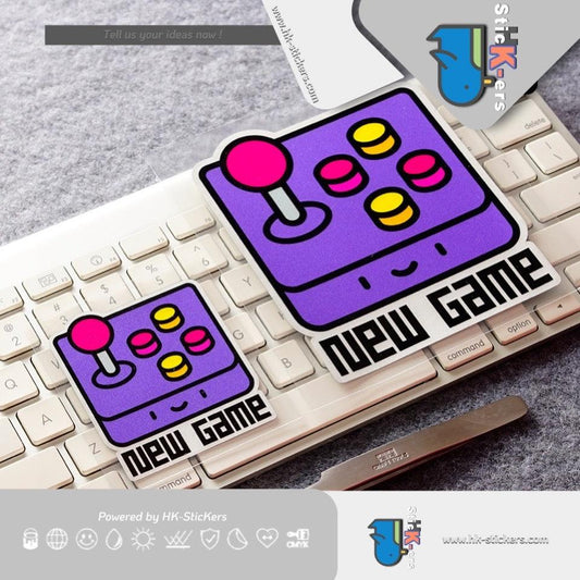 HK-SticKers 防水反光貼紙 | NEW GAME可愛車貼 創意遊戲手柄貼紙 個性裝飾反光貼 - HK-SticKers