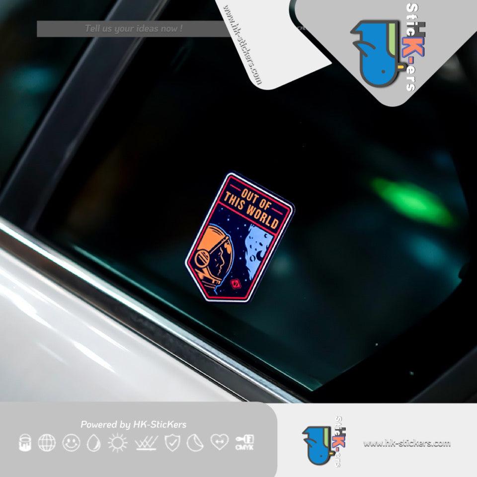 HK-SticKers 防水反光汽車貼紙配件 | 太空迷創意車貼行李箱筆記本貼紙 宇航員三角窗反光貼 - HK-SticKers