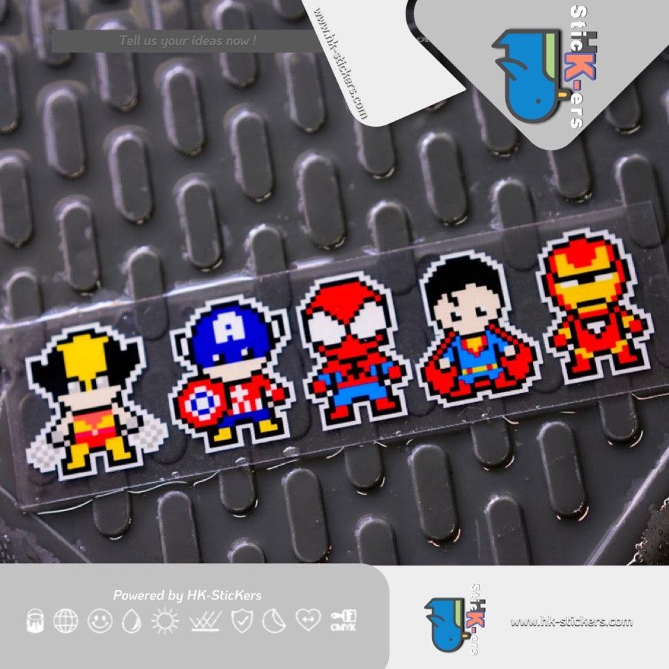 HK-SticKers 防水反光汽車貼紙 | 個性復聯像素卡通趣味貼紙 車身裝飾反光貼 車尾防水貼 - HK-SticKers
