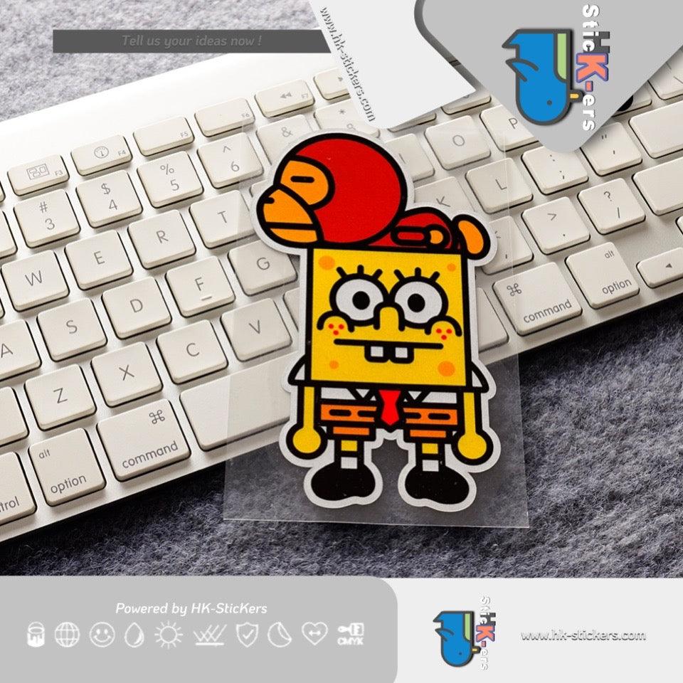 HK-SticKers 防水反光貼紙 | 搞怪海綿公仔 可愛像素車貼 車身划痕反光貼 - HK-SticKers