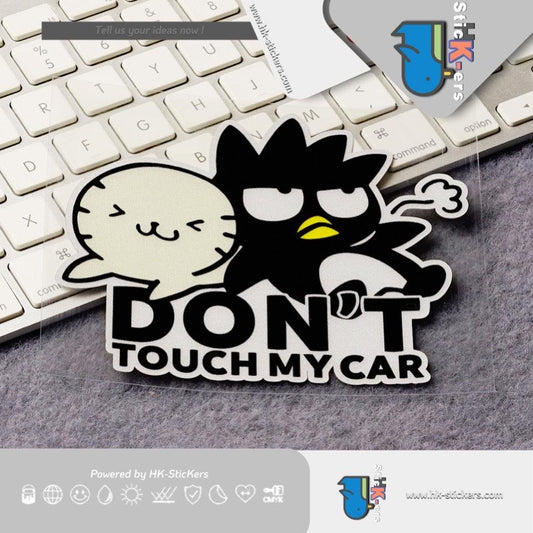 HK-SticKers 防水反光貼紙 | XO烏鴉請勿碰我貼紙 危險人物創意電動車反光貼 - HK-SticKers