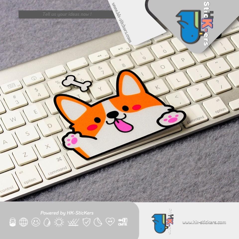 HK-SticKers 防水反光貼紙 | 創意柯基車貼 卡通寵物犬側窗車尾反光貼 可愛狗狗貼紙 - HK-SticKers