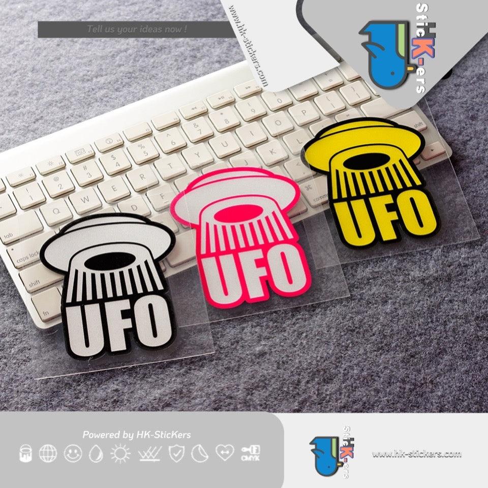 HK-SticKers 防水反光貼紙 | 創意UFO卡通貼紙 外星人座駕車貼 車輛划痕裝飾反光貼 - HK-SticKers