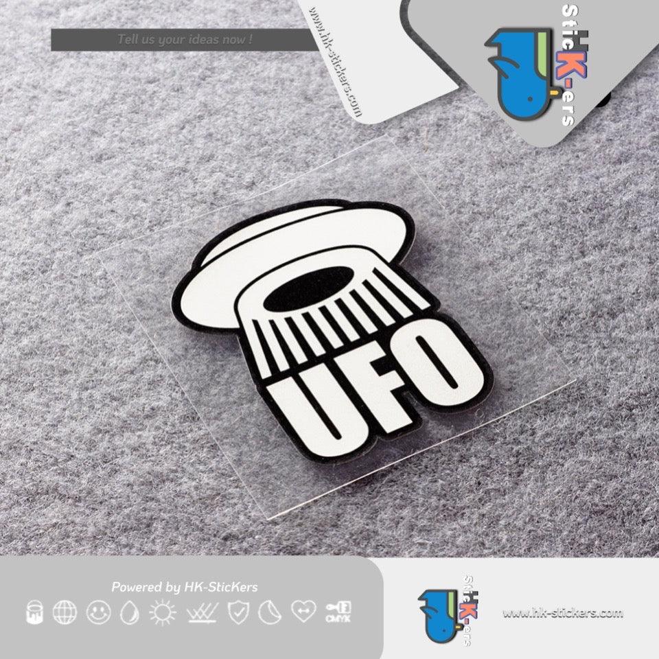 HK-SticKers 防水反光貼紙 | 創意UFO卡通貼紙 外星人座駕車貼 車輛划痕裝飾反光貼 - HK-SticKers