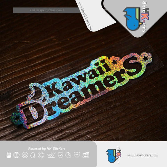 HK-SticKers 防水反光貼紙 | Kawaii Dreamer原創勵志可愛的追夢人日系貼紙 創意文字夢想家鐳射貼 - HK-SticKers