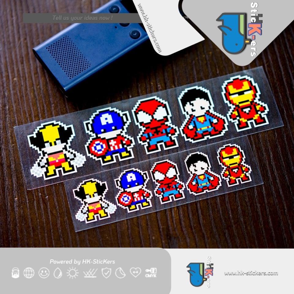 HK-SticKers 防水反光汽車貼紙 | 個性復聯像素卡通趣味貼紙 車身裝飾反光貼 車尾防水貼 - HK-SticKers