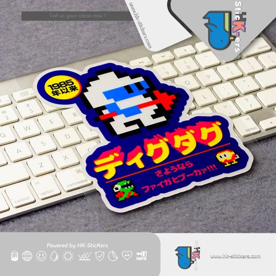 HK-SticKers 防水反光貼紙 | 掘金人貼紙 經典遊戲機像素車貼 淘金者划痕遮蓋反光貼 - HK-SticKers