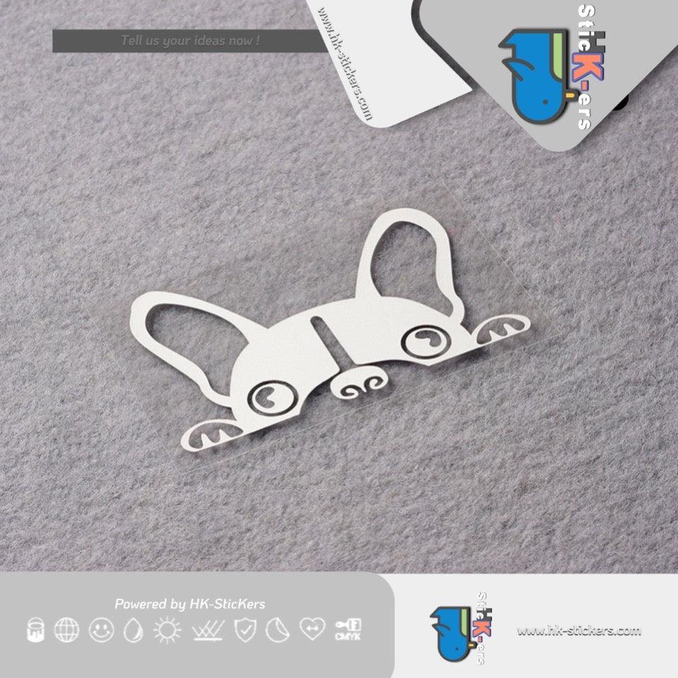 HK-SticKers 防水反光貼紙 | 可愛鬥牛犬裝飾貼紙 趣味卡通法鬥車貼 汽車玻璃反光貼 - HK-SticKers