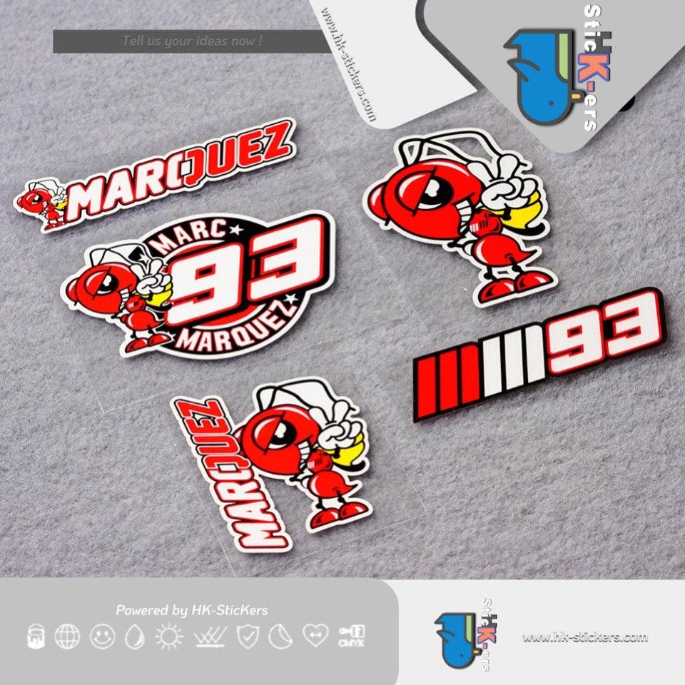 HK-SticKers 防水反光貼紙 | 賽車手93號貼紙 紅螞蟻裝飾反光貼 頭盔防水貼 - HK-SticKers