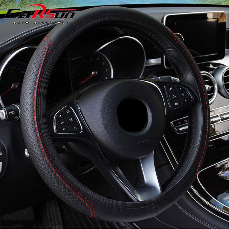 HK-SticKers Parts | Steering Wheel Cover Braid On The Steering Wheel Cover Cubre Volante Auto Car Wheel Cover Car Accessories - HK-SticKers